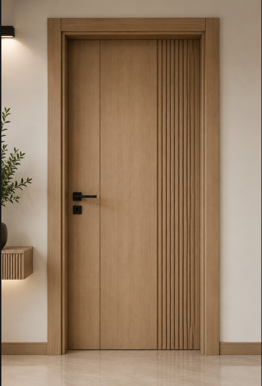 أبواب داخلية بتصميم خشبي فاخر وتشطيبات أنيقة