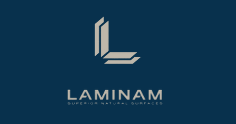 شعار LAMINAM — أسطح رخامية وحجرية من إيطاليا، من شركاء ألفا بلس هاوس للخامات الأوروبية